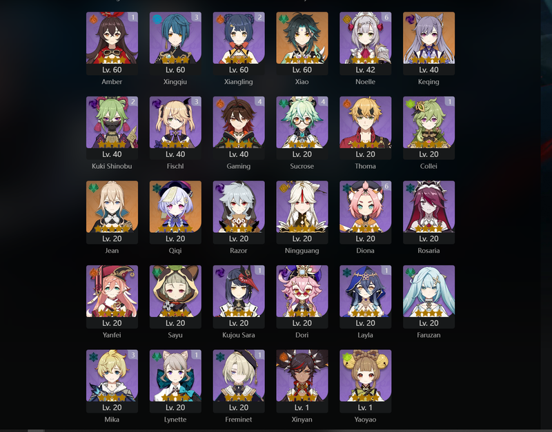 [Asia] AR57 - Ayaka, Hu Tao, Neuvillette, Raiden Shogun, Xianyun, Zhongli, Nilou, Xiao, Keqing, Jean, Qiqi