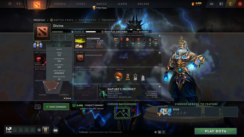 Divine V | MMR: 5392 - Behavior: 9680