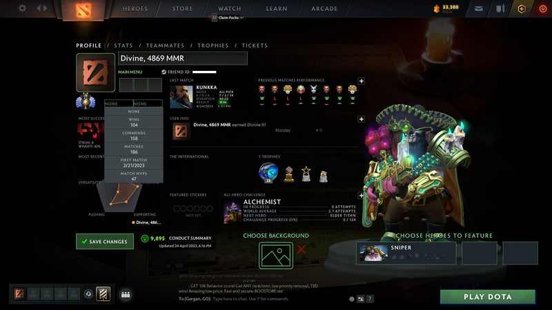 Divine II | MMR: 4869 - Behavior: 9895