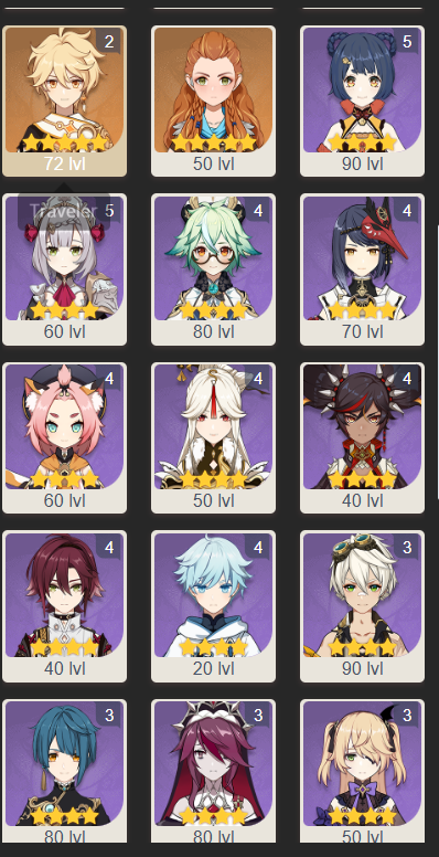 [EU] AR57 - Arlecchino, Eula, Ayaka, Raiden Shogun, Hu Tao, Mona, Tartaglia, Keqing, Cyno, Jean, Qiqi,