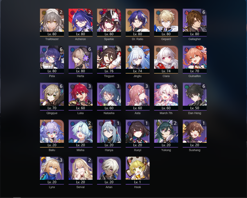 [Asia] TL66 - Sparkle, Geppard, Jingliu, Clara, Bailu, Dr.Ratio, Acheron(E2)