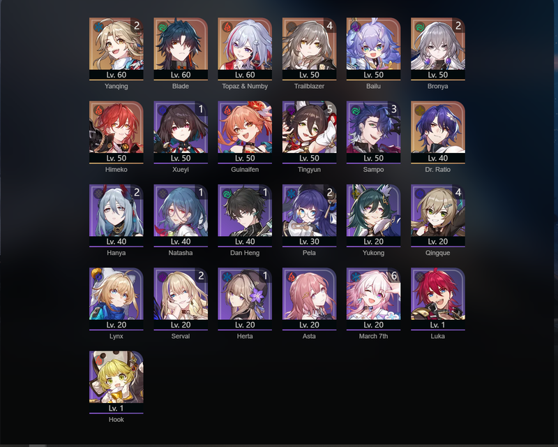 [America] TL42 -  Blade, Topaz, Bailu,  Himeko, Dr.Ratio,Bronya(E2),Yanqing(E2)