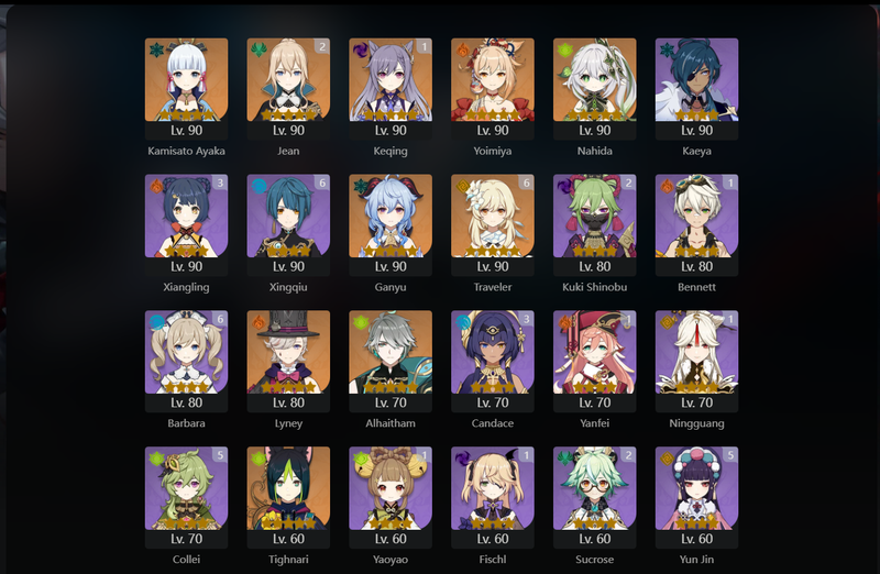 [America] AR56 - Ayaka, Yoimiya, Nahida, Ganyu, Lyney, Alhaitham, Tighnari, Xianyun, Xiao, Keqing(C1), Jean(C2)