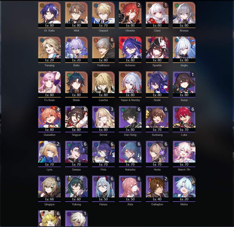 [Genshin]x[Honkai][America] AR60 - Dehya, Neuvillette, Alhaitham, Jean, Zhongli, Keqing, Kazuha, Eula, Kokomi, Yae Miko, Yelan, Nahida, Furina, Hu Tao(C1), Raiden Shogun(C1), Wanderer(C1),Qiqi(C2) Diluc(C3), Mona(C3)