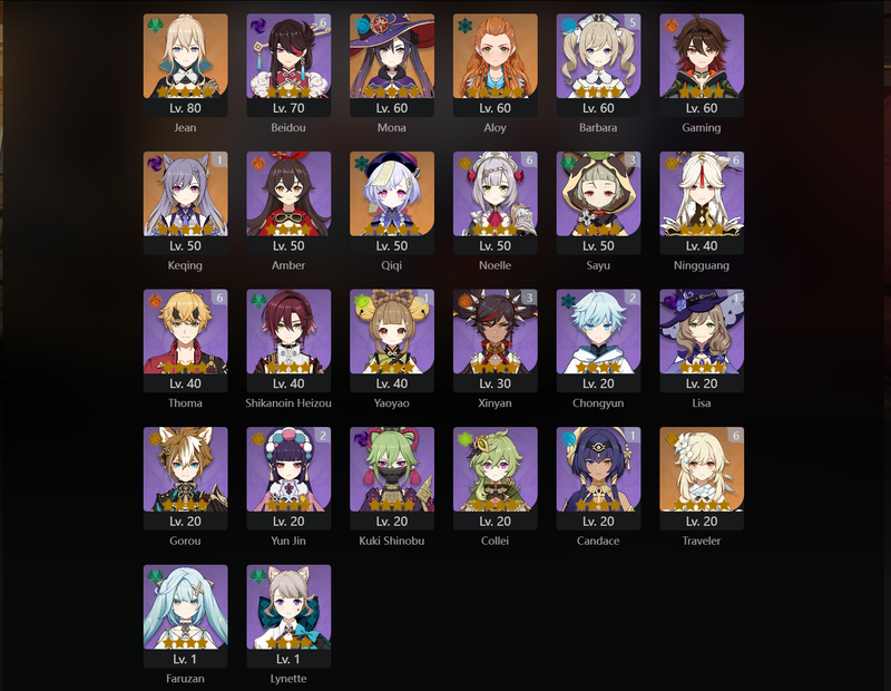 [America] AR57 - Xiao,Ganyu,Zhongli,Eula,Kazuha,Ayaka,Yelan,Jean,Mona,Qiqi,Keqing(C1),Hu Tao(C2)