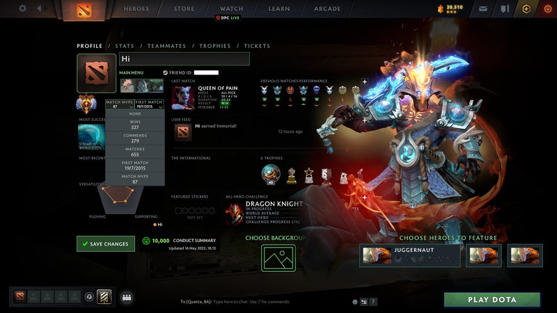 Immortal | MMR: 5640 - Behavior: 9630