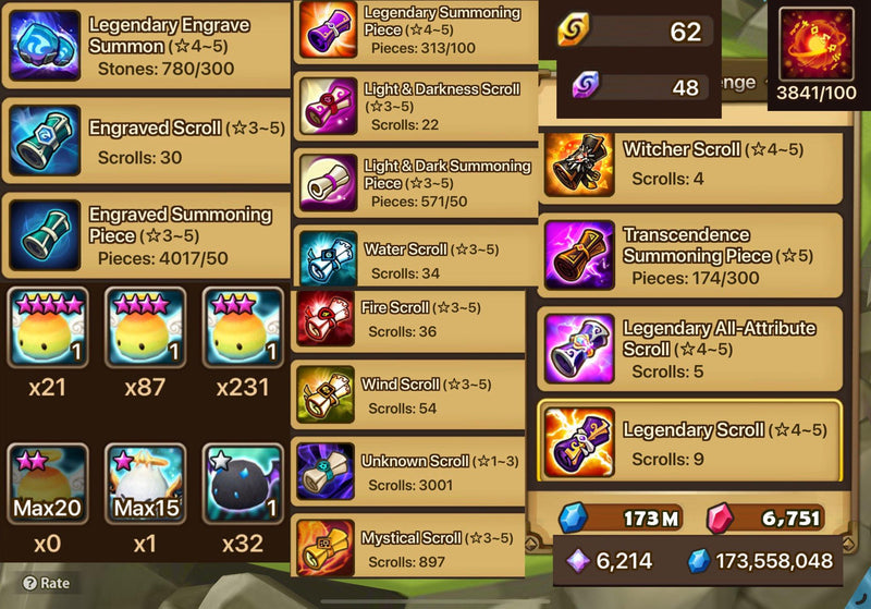 Asia 2LD - MONKEY Light & Dark +53nat. Bonus: 1100 scrolls, 6k crystals