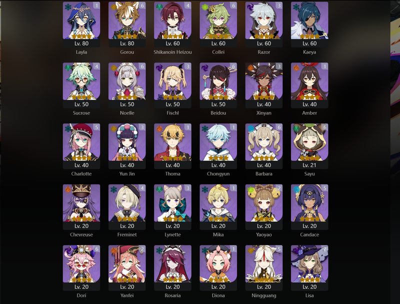 [Eu] AR60 - Furina,Neuvillette,Wanderer,Xiao,Kazuha,Yelan,Ayaka,Raiden Shogun,Arlecchino,Cyno,Zhongli,Venti,Yoimiya,Nahida,Xianyun,Tighnari,Dehya,Keqing,Qiqi,Diluc