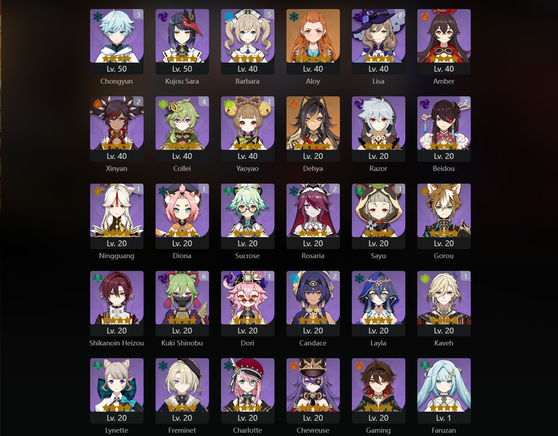 [America] AR56 - Hu Tao, Yelan, Raden Shogun, Kazuha, Mona, Qiqi, Ayato, Dehya, Wriothesley(C1), Jean(C1)