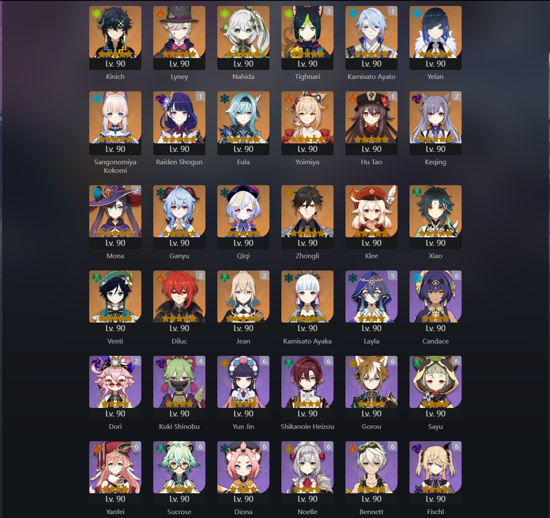 [America] AR60 - Mavuika,Arlecchino,Baizhu,Neuvillette,Naiva,Mualani,Ayaka,Venti,Xiao,Zhongli,Klee,Yoimiya,Eula,Yelan,Nahida,Lyney,Kinich,Raiden Shogun(C1),Ayato(C1),Hu Tao(C1),Miko(C1)