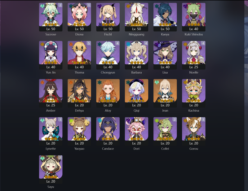 [America] AR56 - Kazuha,Hu Tao,Zhongli,Xiao,Venti,Diluc,Dehya,Qiqi,Jean,Mona(C2)