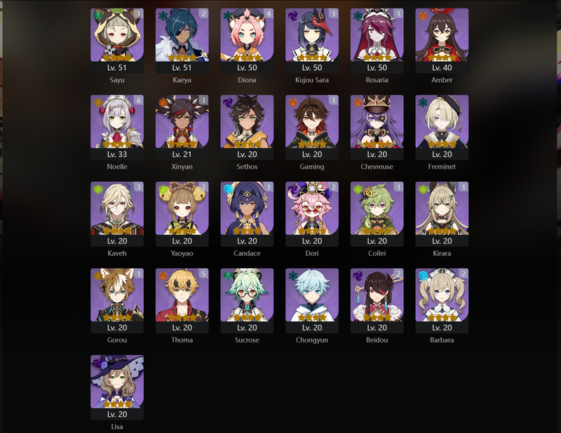 [America] AR57 - Yelan,Xiao,Nilou,Nahida,Eula,Keqing,Ayato,Ganyu,Tighnari,Diluc,Wriothesley,Dehya,Jean(C1),Mona(C2)