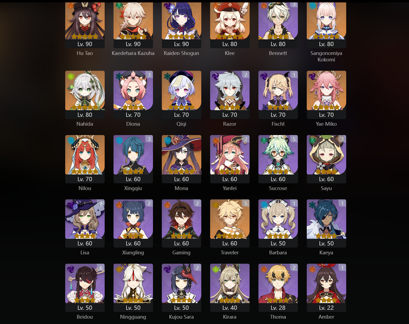 [America] AR56 - Hu Tao, Kazuha, Raiden Shogun, Klee, Kokomi, Nahida, Qiqi, Yae Miko, Nilou, Mona, Diluc, Tighnari