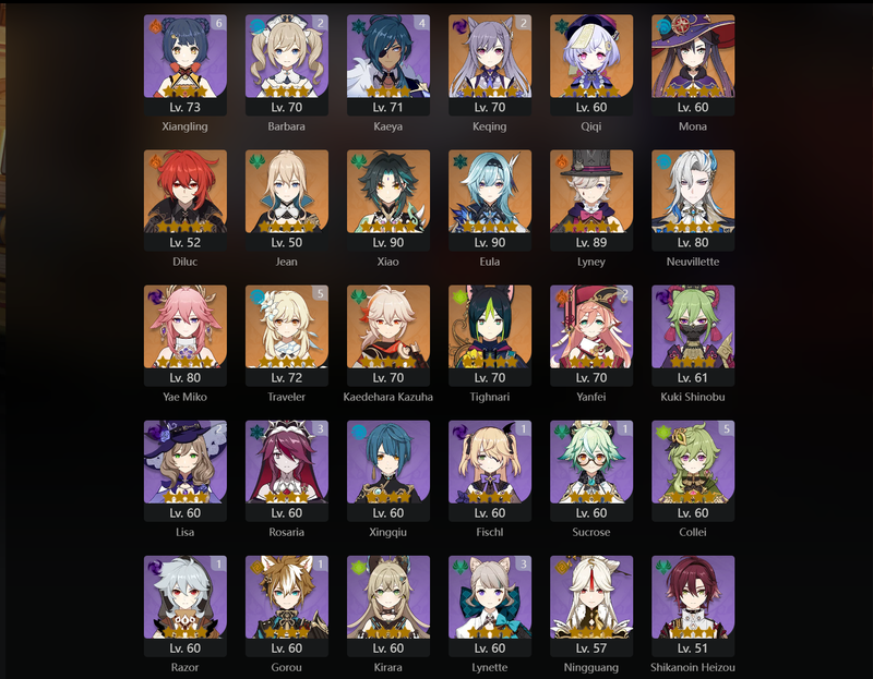 [America] AR56 - Qiqi,Mona,Diluc,Jean,Xiao,Eula,Lyney,Neuvillette,Yae Miko,Kazuha,Tighnari