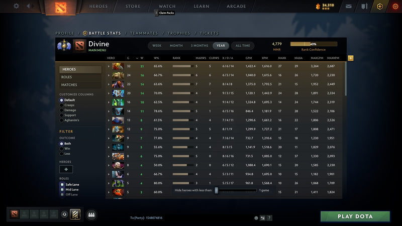 Divine I | MMR: 4779 - Behavior: 9715