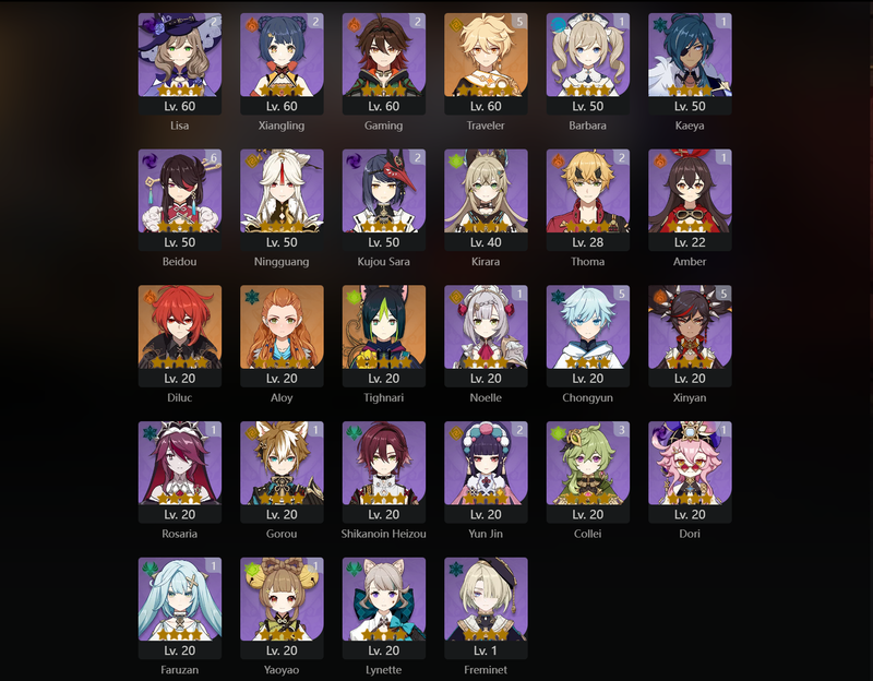 [America] AR56 - Hu Tao, Kazuha, Raiden Shogun, Klee, Kokomi, Nahida, Qiqi, Yae Miko, Nilou, Mona, Diluc, Tighnari