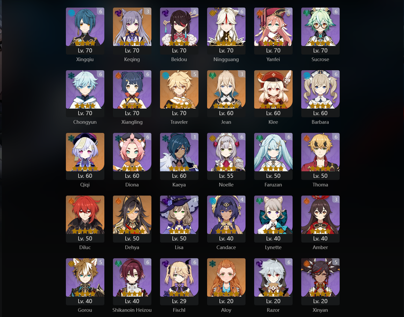 [Eu]AR60-Ayaka,Venti,Zhongli,Tartaglia,Ganyu,Hu Tao,Yoimiya,Eula,Raiden Shogun,Kokomi,Itto,Miko,Yelan,Ayato,Nilou,Wanderer,Alhaitham,Wriothesley,Neuvillette,Furina,Navia,Nahida,Xianyun,Klee,Xiao(C1),Kazuha(C1),Shenhe(C1),Raiden Shogun(C2),Tighnari(C2),Keq