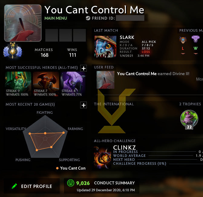 Divine II | MMR : 4950 - Behavior : 9026