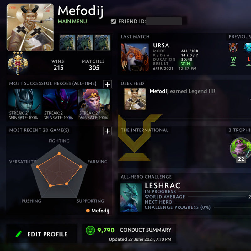 Legend III |  MMR: 3500 - Behavior: 9790