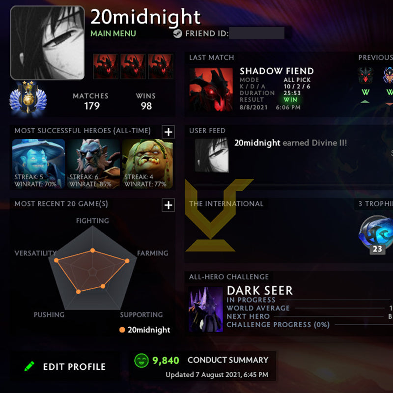 Divine II |  MMR: 4960 - Behavior: 9840