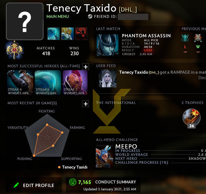 Legend I | MMR : 3180 - Behavior : 7165