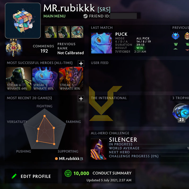 Legend III |  MMR: 3510 - Behavior: 10000