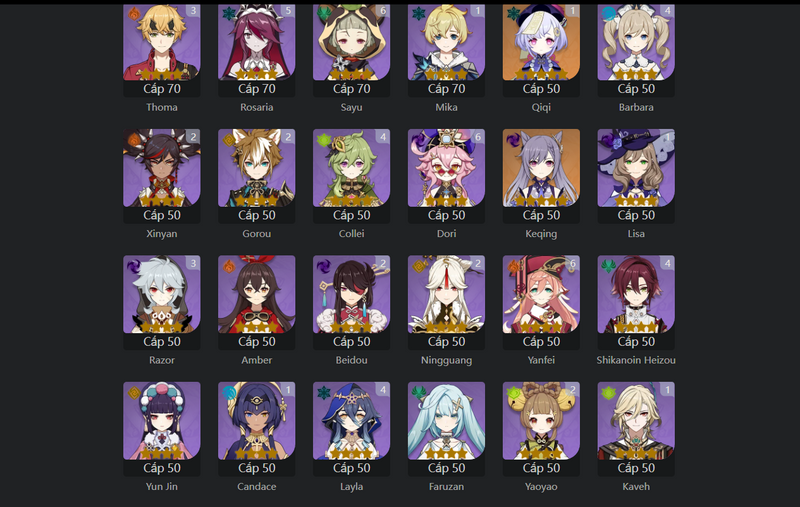 [Europe] AR59 - Ayaka, Diluc, Zhongli, Kokomi, Yelan, Tighnari, Shenhe, Keqing, Qiqi(C1), Xiao(C1), Kazuha(C1), Mona(C2), Nahida(C2), Raiden Shogun(C2)