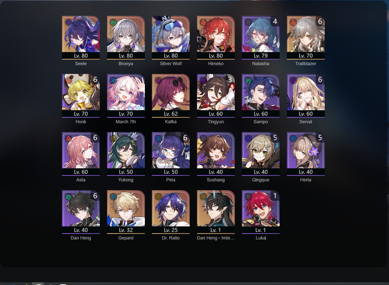 [Asia] TL65 - Seele, Bronya, Silver Wolf, Himeko, Kafka, Gepard, Dan Heng, Dr Ratio