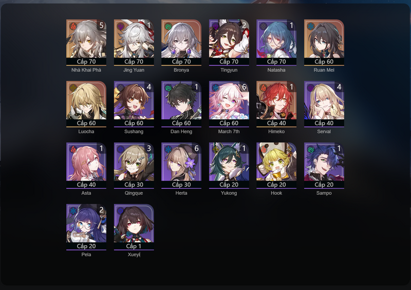 [America] TL61 - Bronya, Ruan Mei, Luocha, Himeko(E1), Jing Yuan(E1)