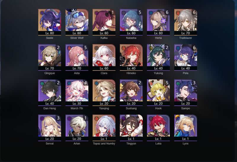 [Eu] TL66 - Seele, Silver Wolf, Clara, Himeko, Yangqing, Topaz and Numby, Kafka(E1)