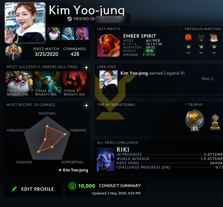 Legend II | MMR: 3350 - Behavior: 10000