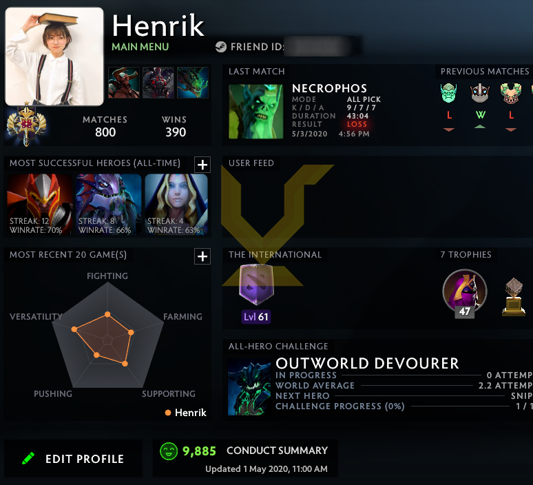 Legend I | MMR: 3040 - Behavior: 9885