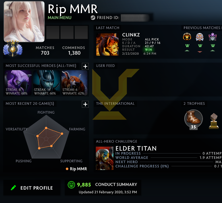 Divine V | MMR: 5510 - Behavior: 9885