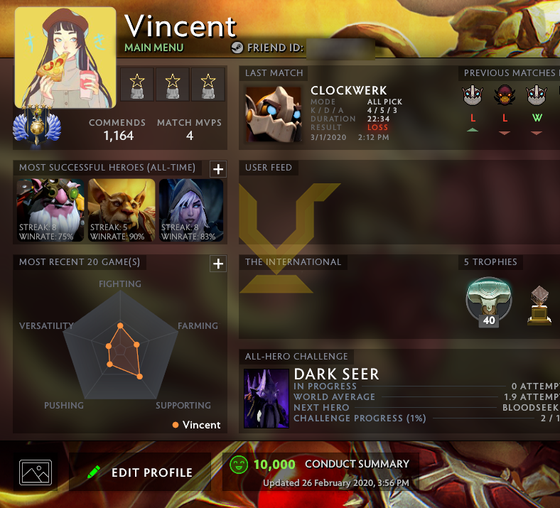 Divine V | MMR: 5440 - Behavior: 10000