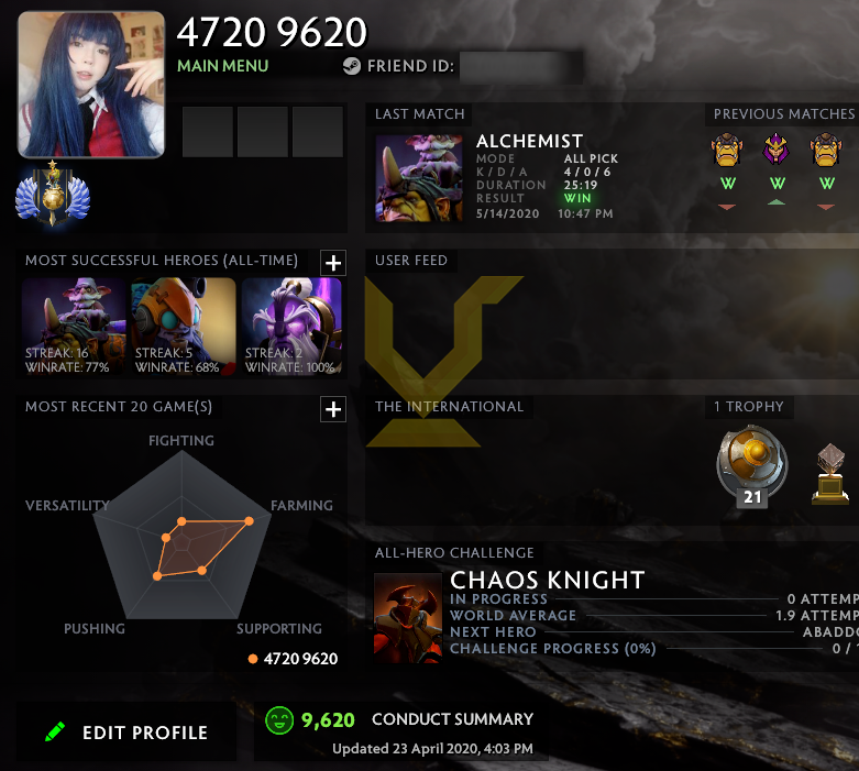 Divine I | MMR: 4720 - Behavior: 9620