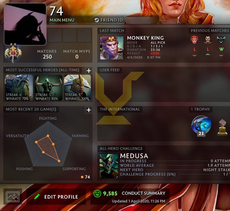 Legend II | MMR: 3110 - Behavior: 9585