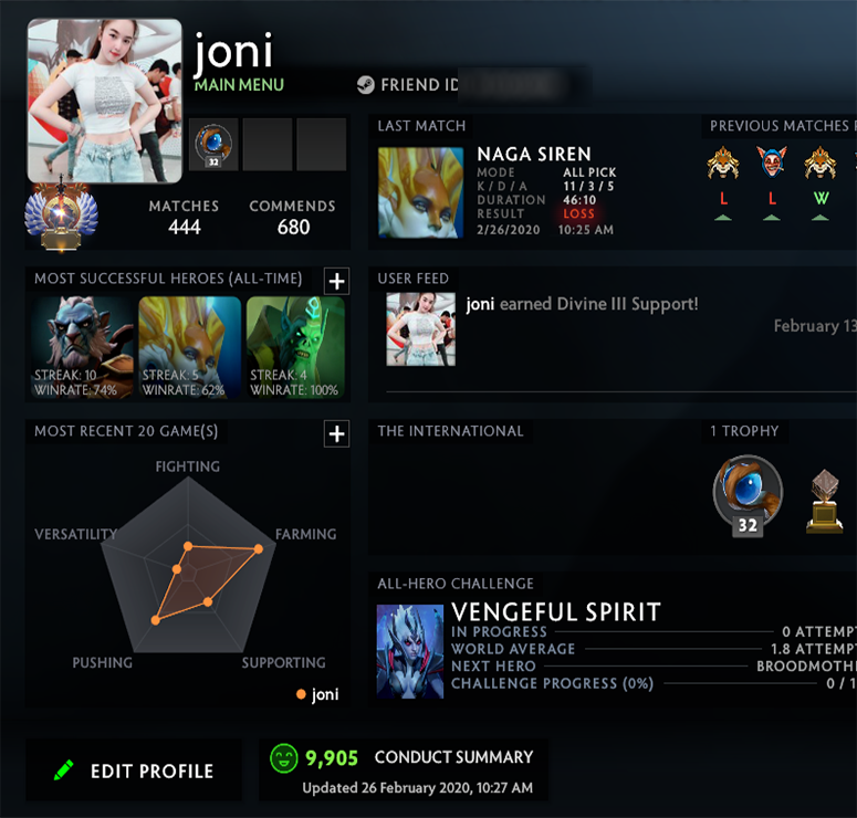 Immortal | MMR: 5660 - Behavior: 9905