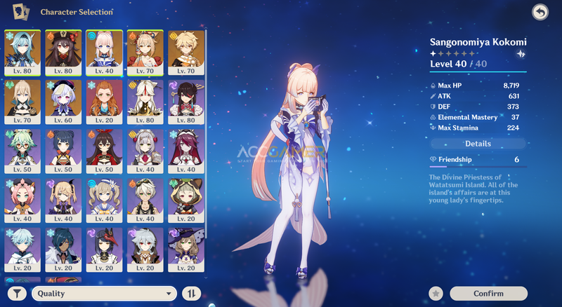 [Asia] AR55 - Username: Un-set - Hu Tao, Kokomi, Eula, Yoimiya, Jean, Qiqi (C2)