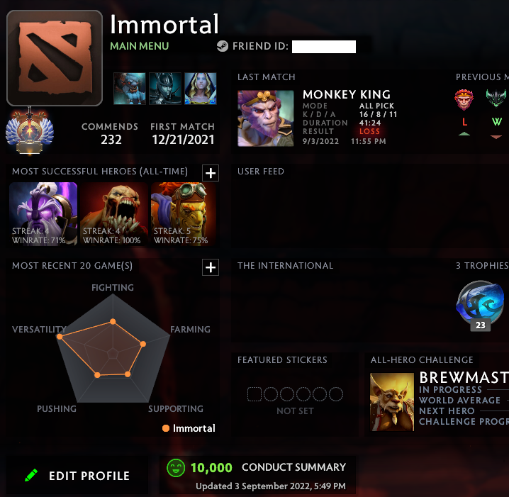 Immortal | MMR: 6070 - Behavior: 10000