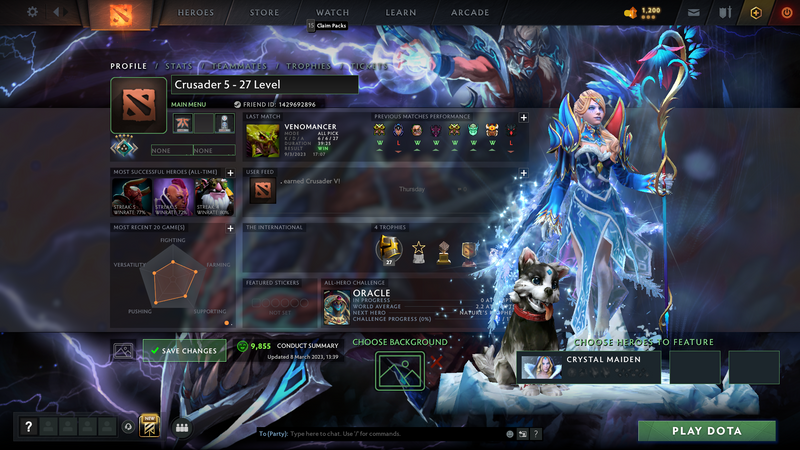 Crusader V | MMR: 2170 - Behavior: 9855