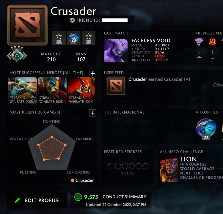 Crusader IV | MMR: 2120 - Behavior: 9575