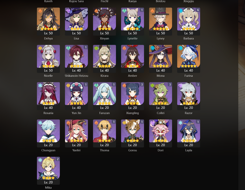 [Asia] AR56 - Qiqi Keqing Hu Tao, Yelan, Shenhe Eula, Cyno, Dehya, Lyney, Mona, Furina, Diluc(C1)