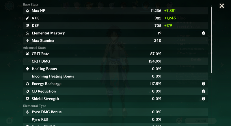 [America] AR57 - Klee, Hu Tao, Eula, Venti, Ganyu, Kazuha, Xiao, Zhongli, Tartaglia, Yoimiya, Qiqi, (C1), Keqing (C2), Jean (C3)