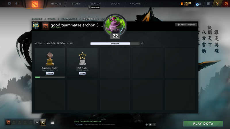 Archon V | MMR: 3038 - Behavior: 9825