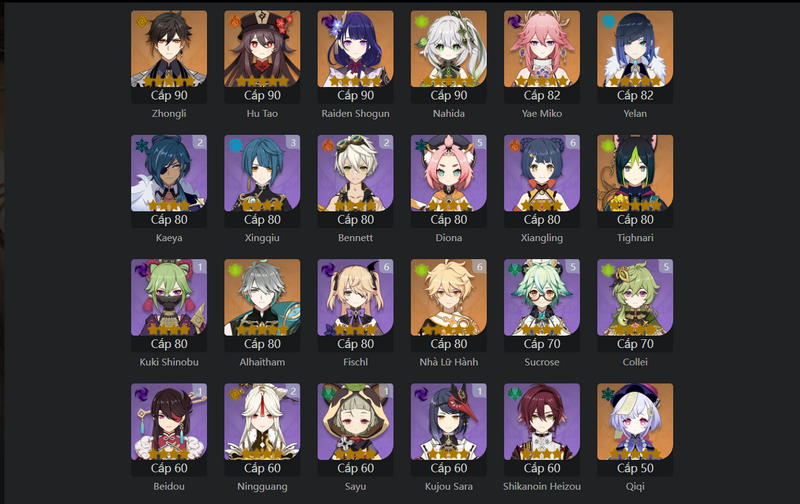 [America] AR57 - Zhongli, Hu Tao, Raiden Shogun, Nahida, Yae Miko, Yelan, Tighnari, Alhaitham, Qiqi, Mona, Dehya, Diluc(C1), Keqing(C1)