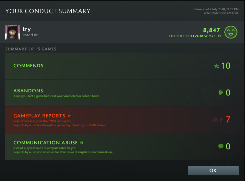 Immortal | MMR: 5710 - Behavior: 8847