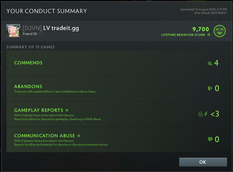 Immortal [580]  | MMR: 7210 - Behavior: 9700