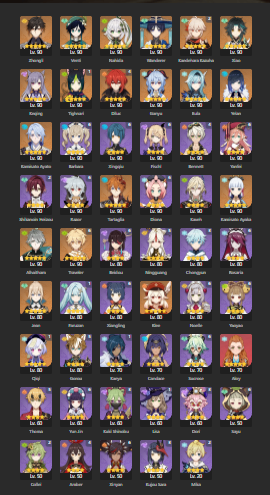 [Asia] AR60 - Kazuha (C2), Zhongli, Nahida, Alhaitham, Wanderer, Ayato, Yelan, Eula, Ganyu, Childe, Ayaka, KleeDiluc (C4)