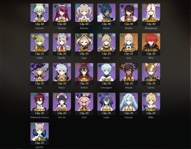 [Asia] AR57 - Zhongli, Nahida, Kazuha, Yelan, Raiden Shogun, Ayaka, Mona, Tighnari, Jean, Diluc(C1), Hu Tao(C1)[Dead:F,G]