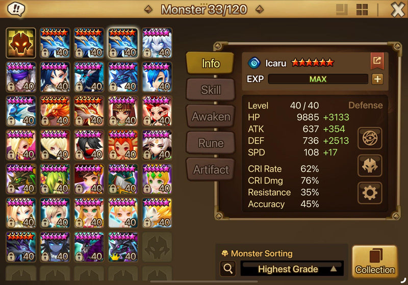 [EU] Midgame | Grogen, Zeratu +9nat. Bonus: 1400 scrolls, 6k crystals